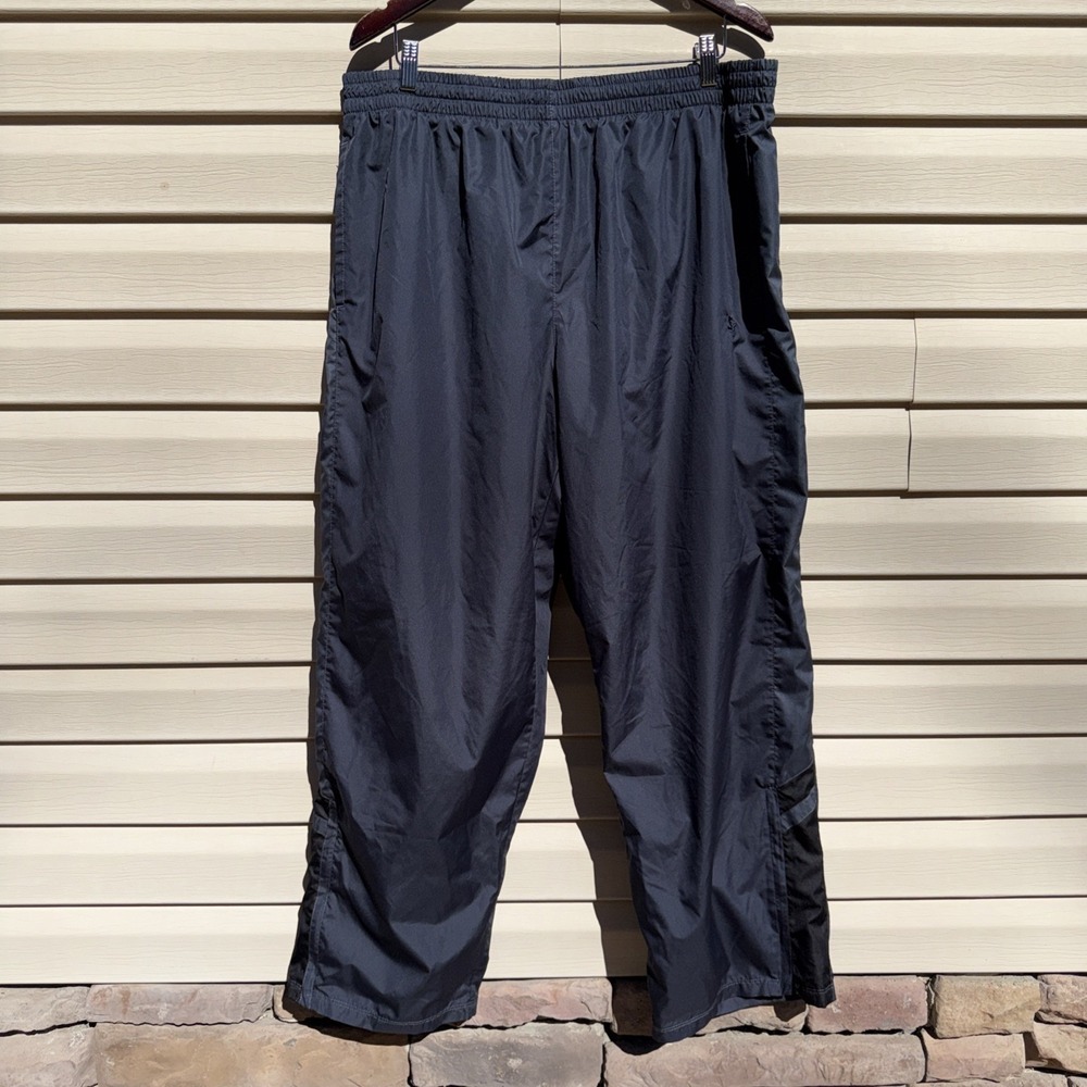 Vintage Starter Track Pants Men's XL Gray Baggy Y2k 10inch leg Pockets Grunge